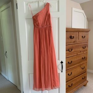 Petite Kylie long dress in silk chiffon